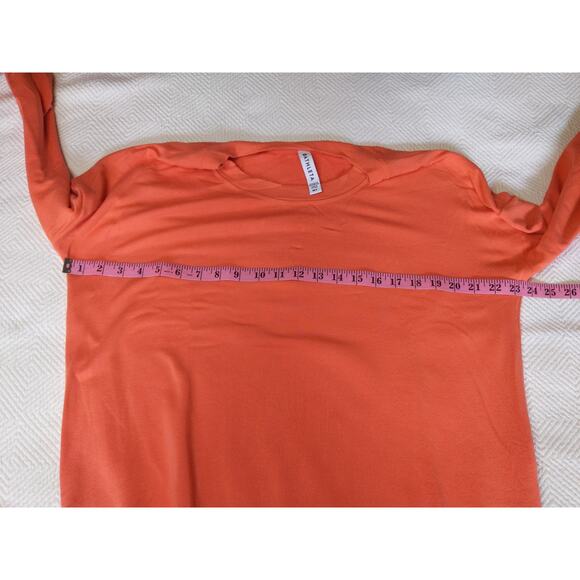 Athleta Coral Orange Long Sleeve Top Modal Blend Thumbhole Medium Tall MT - Picture 7 of 8